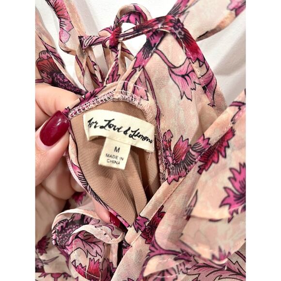 For Love & Lemons Poppy Mini Dress in Soft Rose - Picture 7 of 16